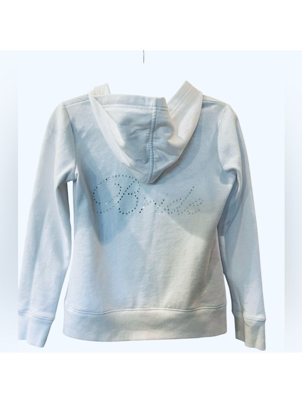 GILLIGAN & O'MALLEY White Zip-Front Hoodie "BRIDE" Long Sleeve Sweatshirt XS/TP